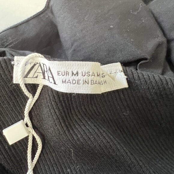 Zara Womens Black One Shoulder Asymmetrical Ruffle Mini Dress Bodycon size M - Picture 10 of 13